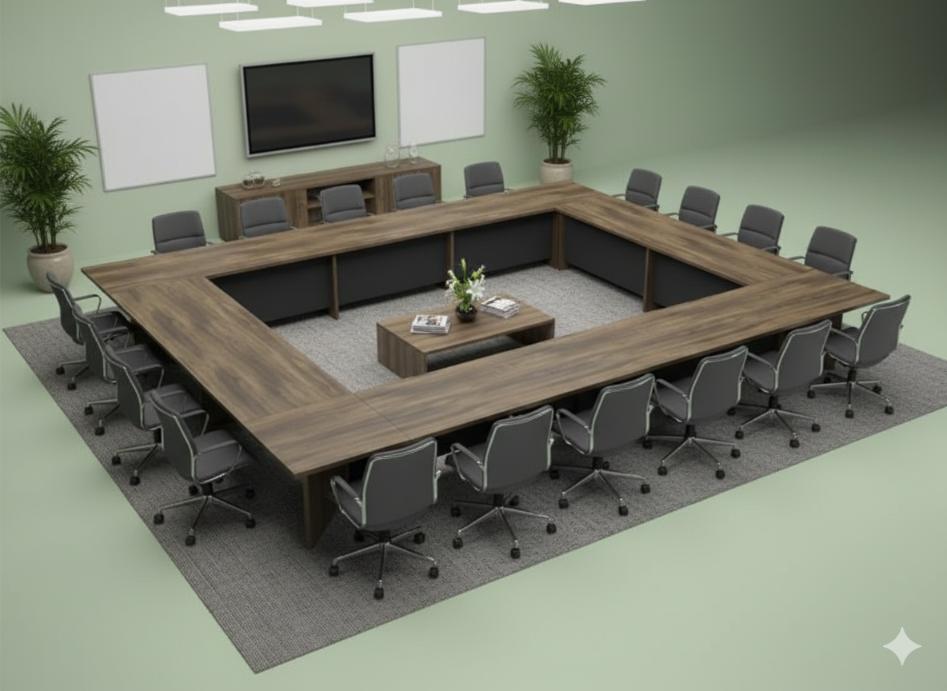 U-Shaped Modular Conference Meeting Table