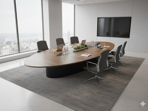 Boat-Shaped Conference Table