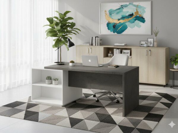 Urban Office Straight Desk With Storage