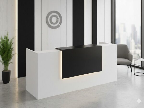 Elite Black and White Reception Desk UAE