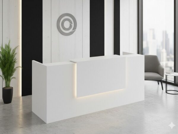Elite Full White Reception Desk