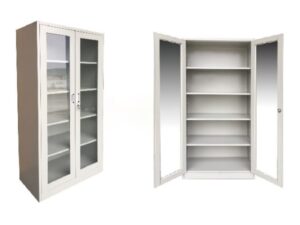 Metal Storage Cabinet With Glass Door