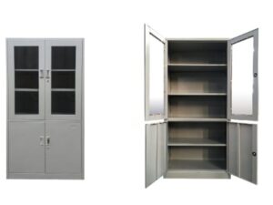 Metal Storage Cabinet With Glass Door