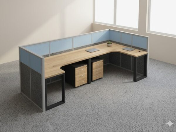 Boe 2 person workstation with side partition