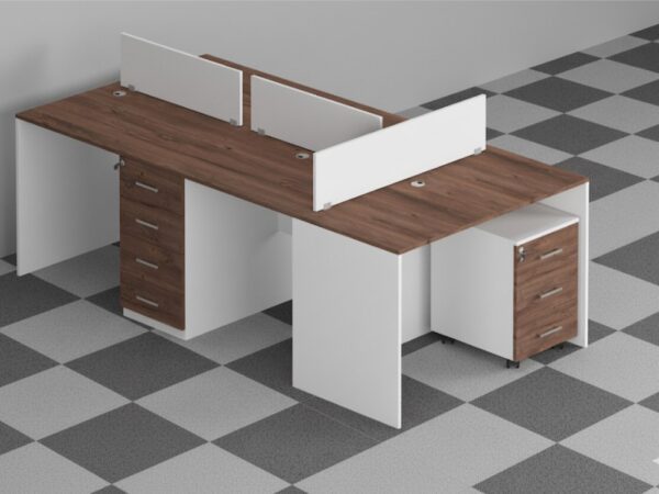 Modern 5 Person Workstation Desk
