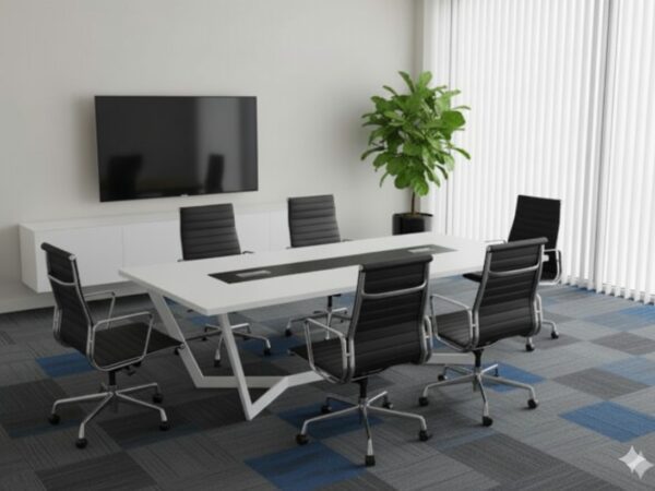 Chris Full White Meeting Table