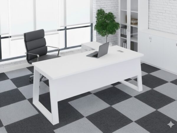 Zen Full White Executive Office Desk