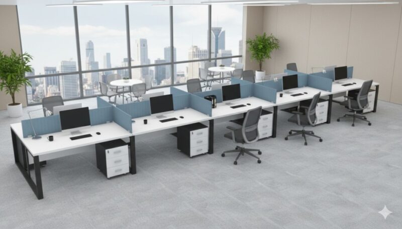 Joy 10 Person Workstation Desk in Dubai – Office Bench System